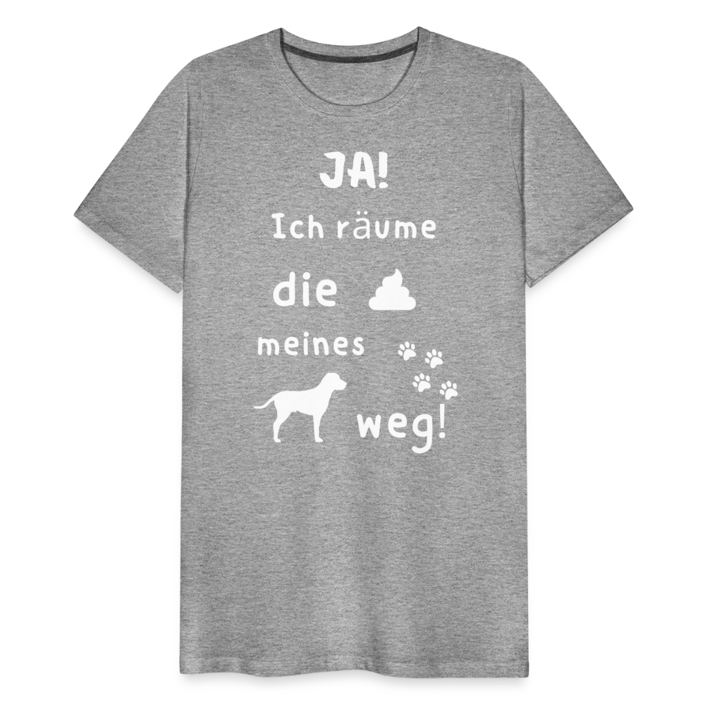 Männer Premium T-Shirt - Hund Spruch - Grau meliert