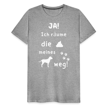 Männer Premium T-Shirt - Hund Spruch - Grau meliert