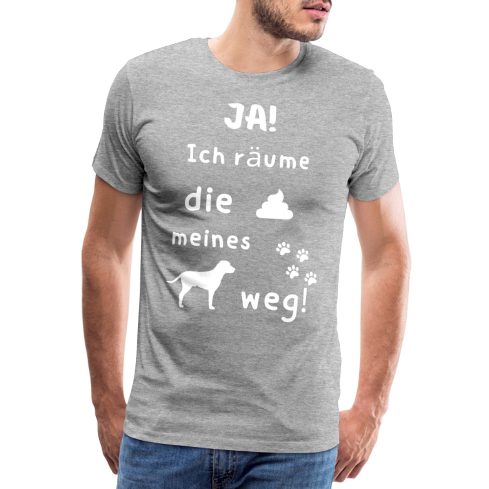 Männer Premium T-Shirt - Hund Spruch - Grau meliert