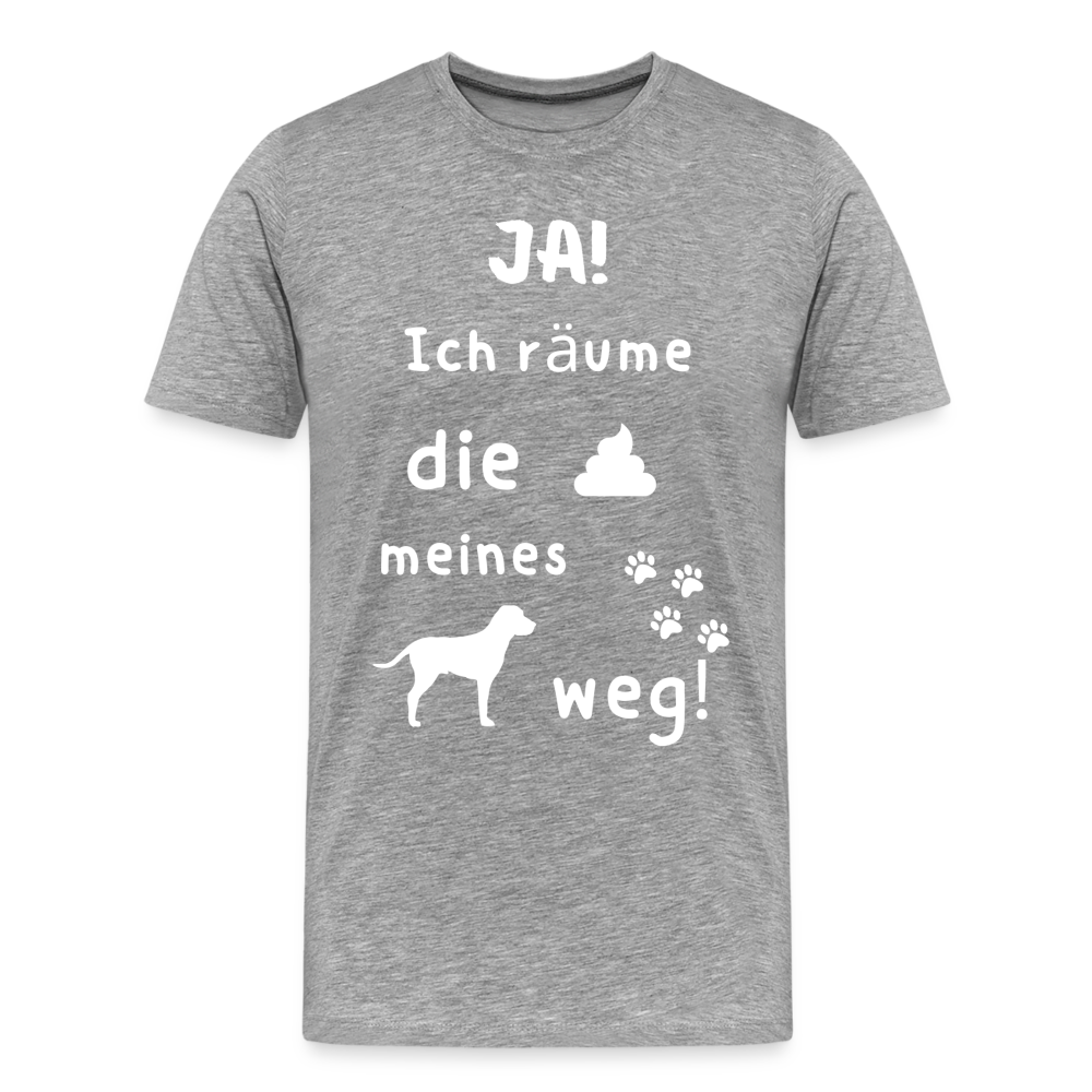 Männer Premium T-Shirt - Hund Spruch - Grau meliert