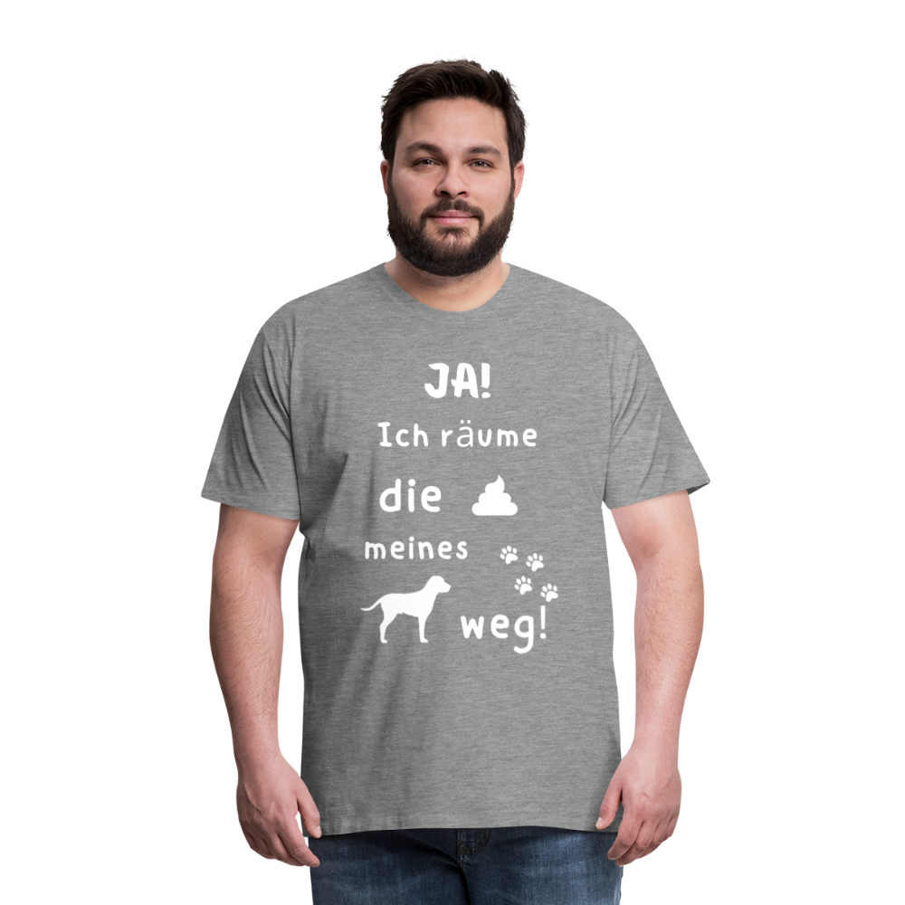 Männer Premium T-Shirt - Hund Spruch - Grau meliert