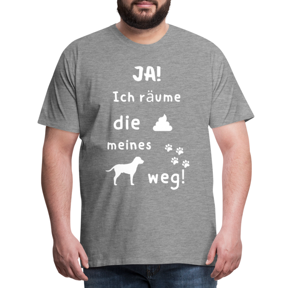 Männer Premium T-Shirt - Hund Spruch - Grau meliert