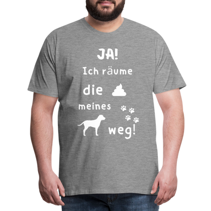 Männer Premium T-Shirt - Hund Spruch - Grau meliert