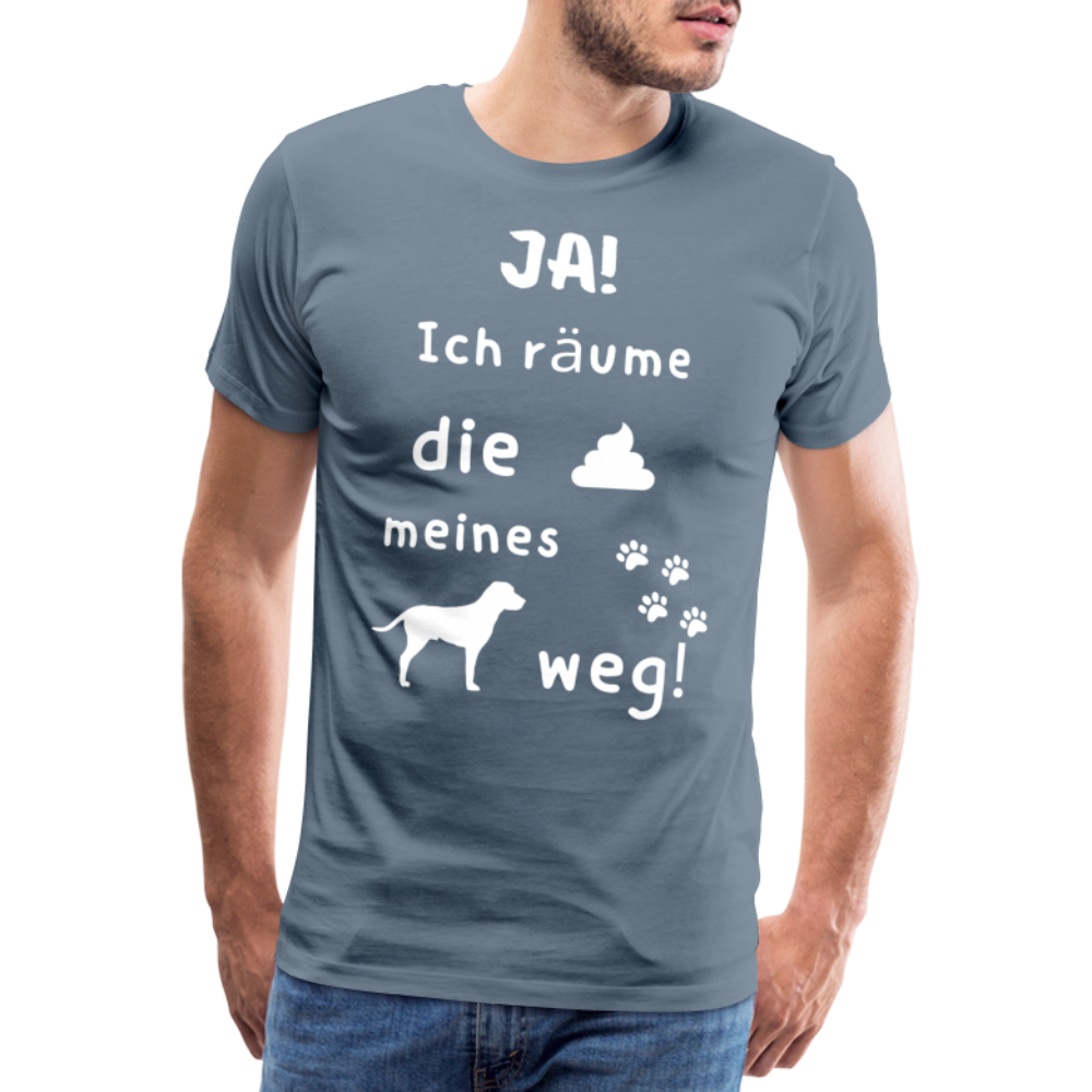 Männer Premium T-Shirt - Hund Spruch - Blaugrau