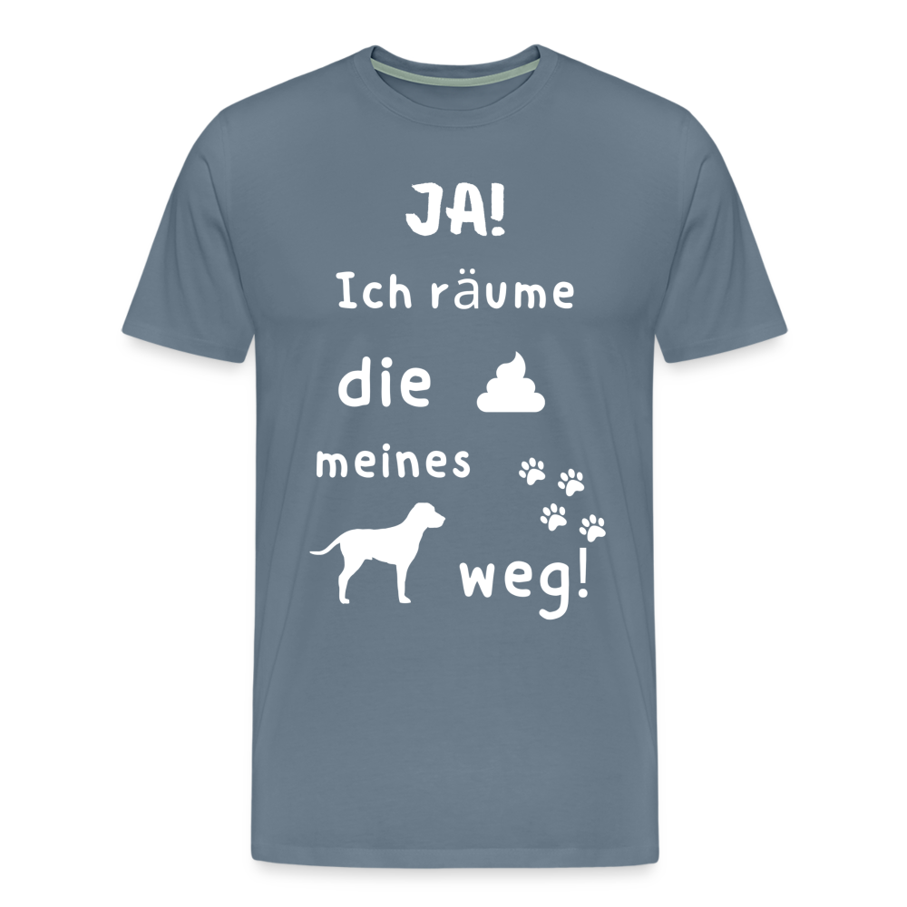 Männer Premium T-Shirt - Hund Spruch - Blaugrau