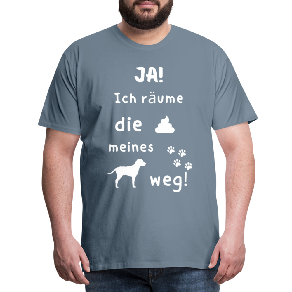 Männer Premium T-Shirt - Hund Spruch - Blaugrau