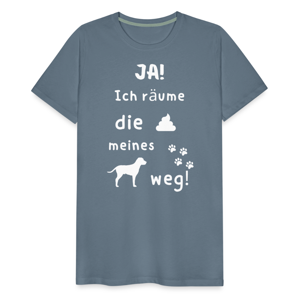 Männer Premium T-Shirt - Hund Spruch - Blaugrau