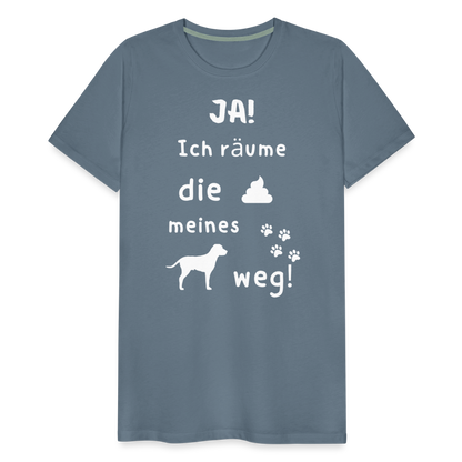 Männer Premium T-Shirt - Hund Spruch - Blaugrau