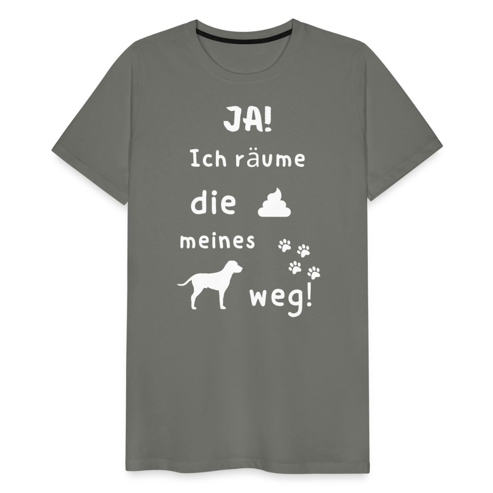 Männer Premium T-Shirt - Hund Spruch - Asphalt