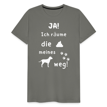 Männer Premium T-Shirt - Hund Spruch - Asphalt