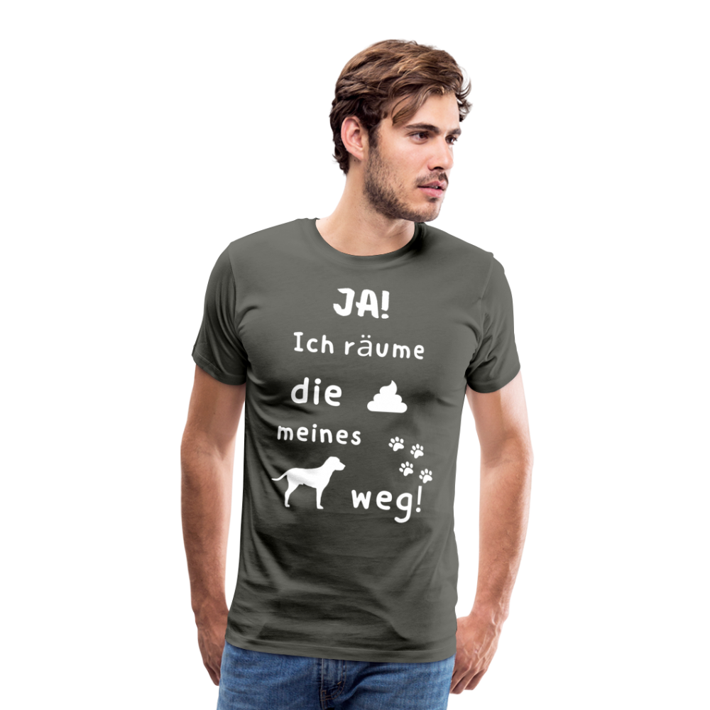 Männer Premium T-Shirt - Hund Spruch - Asphalt