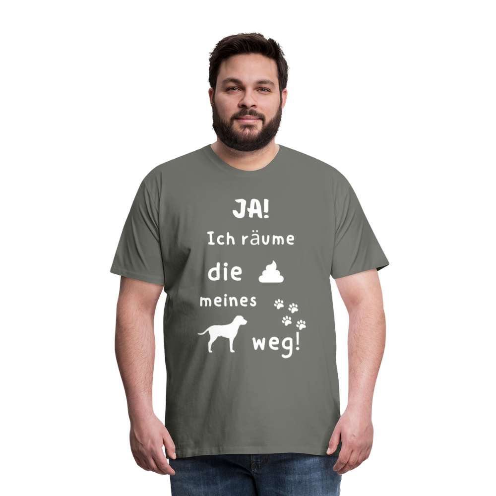 Männer Premium T-Shirt - Hund Spruch - Asphalt