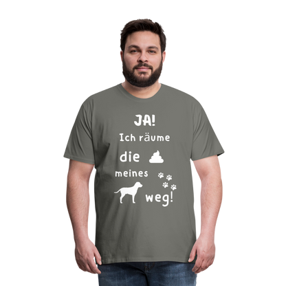 Männer Premium T-Shirt - Hund Spruch - Asphalt