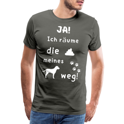 Männer Premium T-Shirt - Hund Spruch - Asphalt