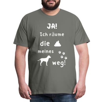 Männer Premium T-Shirt - Hund Spruch - Asphalt