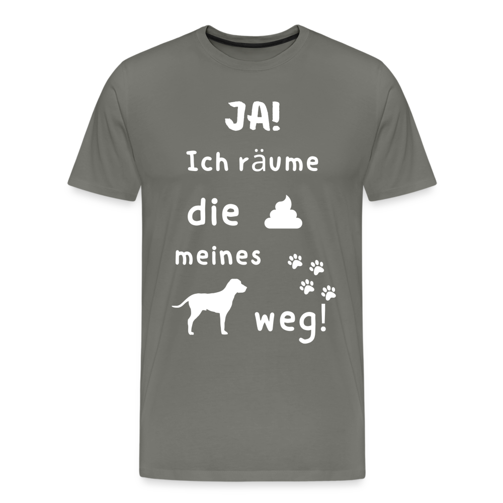 Männer Premium T-Shirt - Hund Spruch - Asphalt