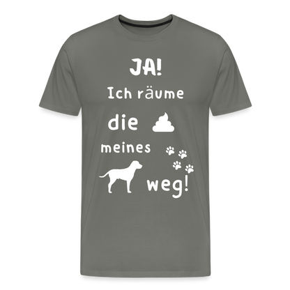 Männer Premium T-Shirt - Hund Spruch - Asphalt