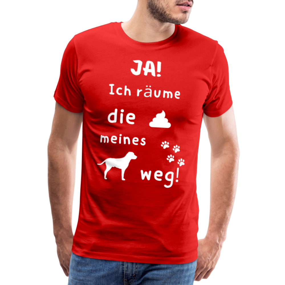 Männer Premium T-Shirt - Hund Spruch - Rot