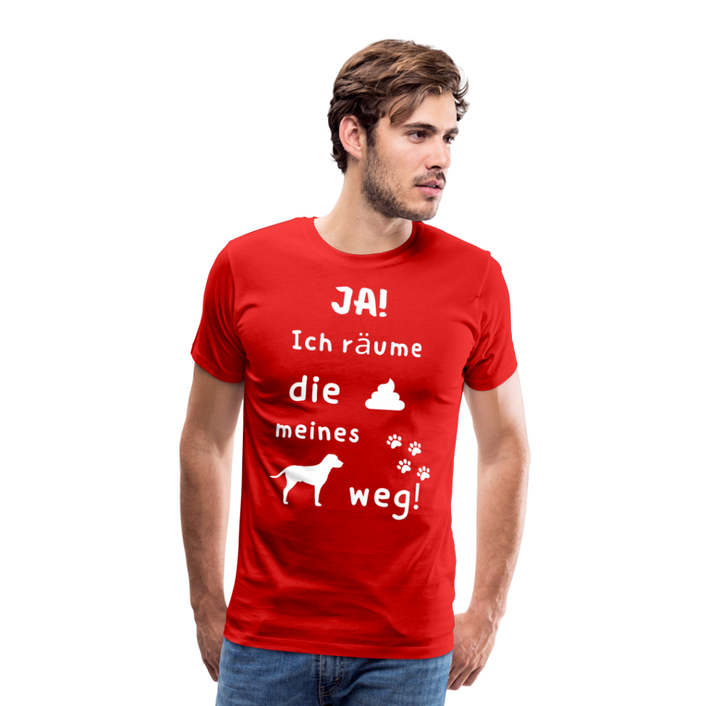 Männer Premium T-Shirt - Hund Spruch - Rot