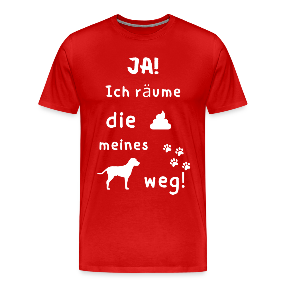 Männer Premium T-Shirt - Hund Spruch - Rot