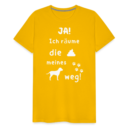 Männer Premium T-Shirt - Hund Spruch - Sonnengelb