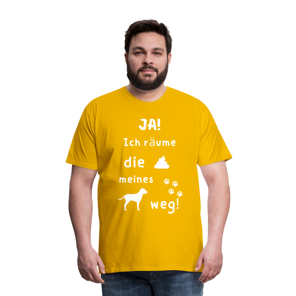 Männer Premium T-Shirt - Hund Spruch - Sonnengelb