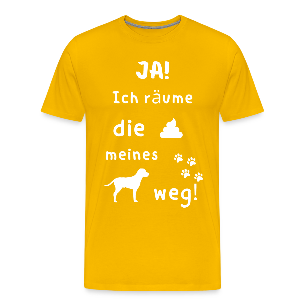 Männer Premium T-Shirt - Hund Spruch - Sonnengelb