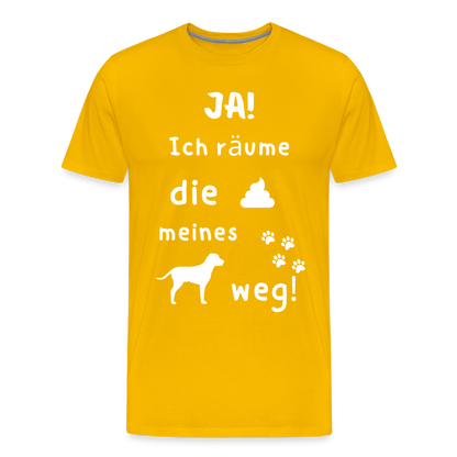 Männer Premium T-Shirt - Hund Spruch - Sonnengelb