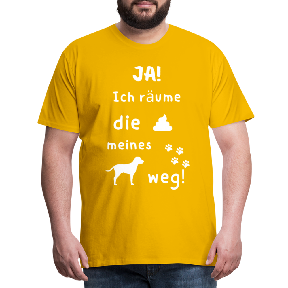 Männer Premium T-Shirt - Hund Spruch - Sonnengelb