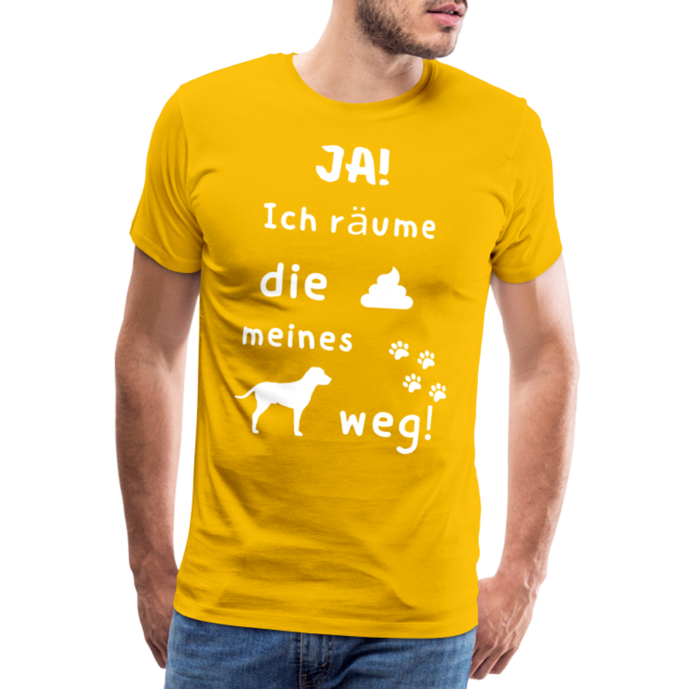 Männer Premium T-Shirt - Hund Spruch - Sonnengelb