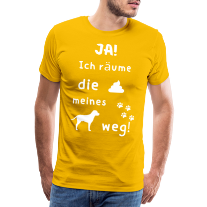 Männer Premium T-Shirt - Hund Spruch - Sonnengelb