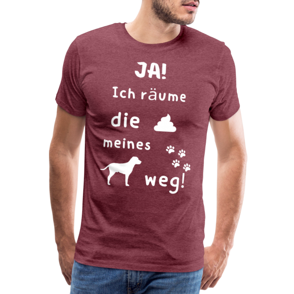 Männer Premium T-Shirt - Hund Spruch - Bordeauxrot meliert