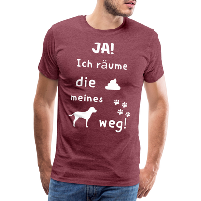 Männer Premium T-Shirt - Hund Spruch - Bordeauxrot meliert