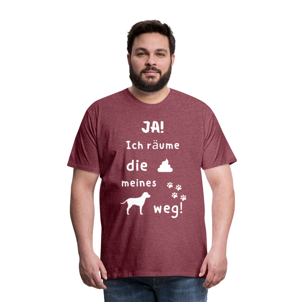 Männer Premium T-Shirt - Hund Spruch - Bordeauxrot meliert