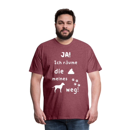 Männer Premium T-Shirt - Hund Spruch - Bordeauxrot meliert