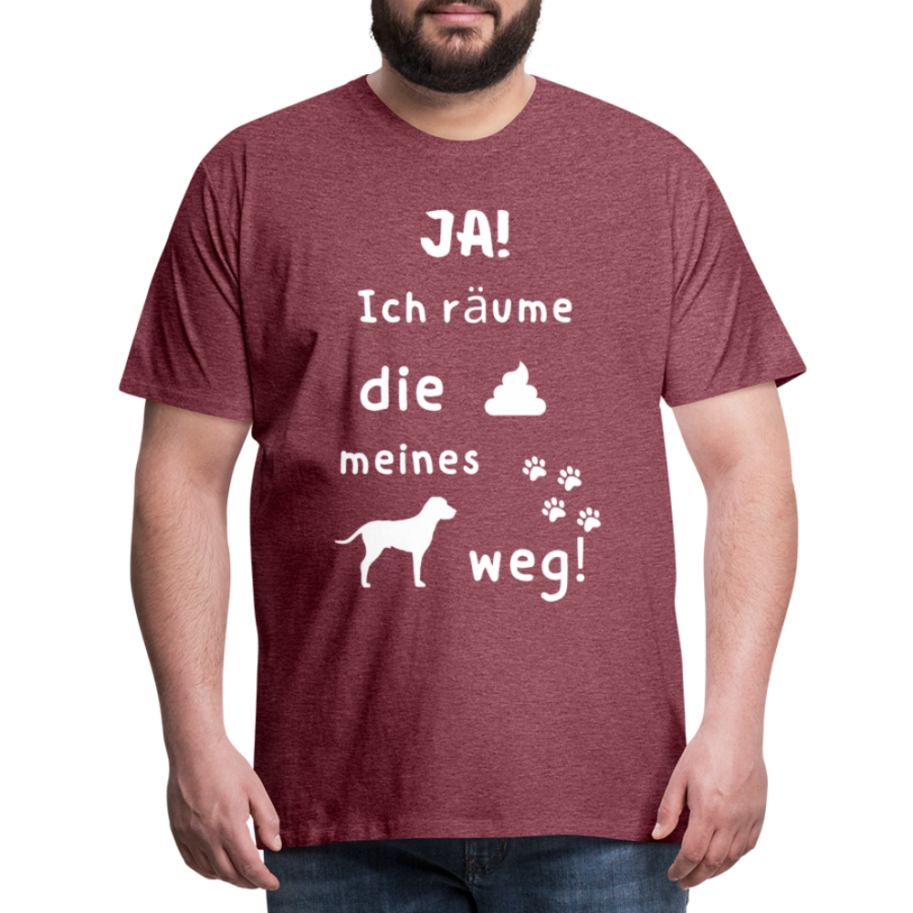 Männer Premium T-Shirt - Hund Spruch - Bordeauxrot meliert