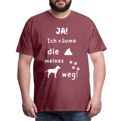 Männer Premium T-Shirt - Hund Spruch - Bordeauxrot meliert