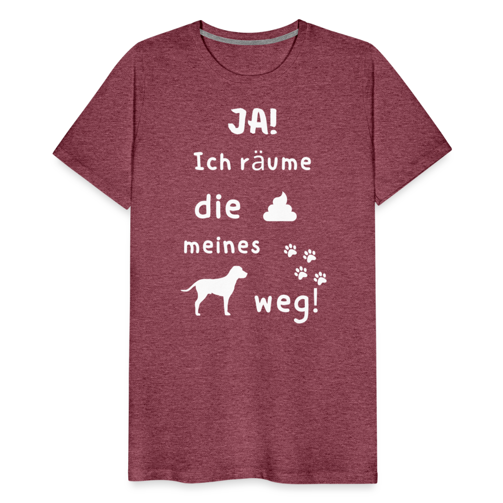 Männer Premium T-Shirt - Hund Spruch - Bordeauxrot meliert