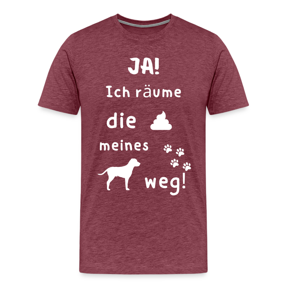 Männer Premium T-Shirt - Hund Spruch - Bordeauxrot meliert