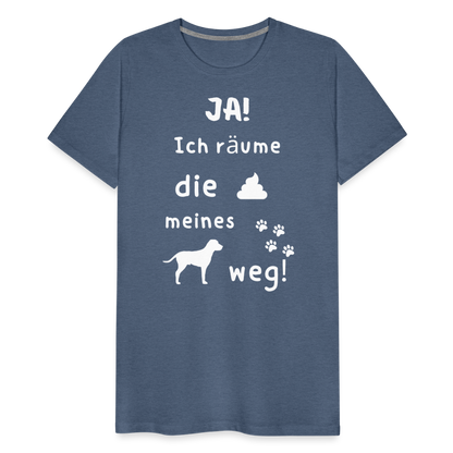 Männer Premium T-Shirt - Hund Spruch - Blau meliert