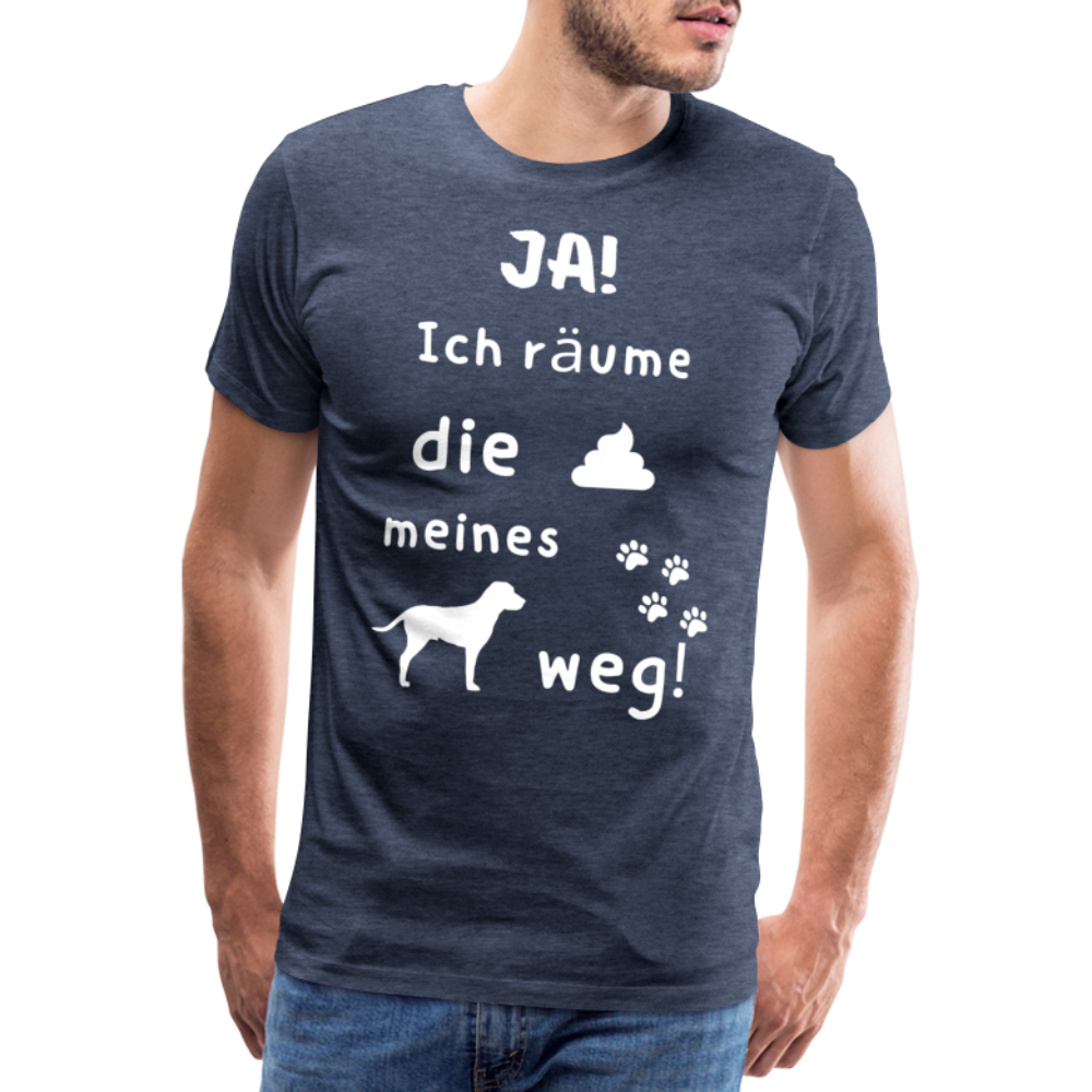 Männer Premium T-Shirt - Hund Spruch - Blau meliert