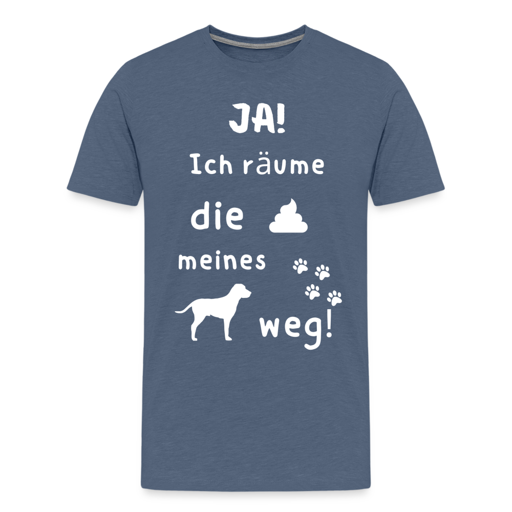 Männer Premium T-Shirt - Hund Spruch - Blau meliert