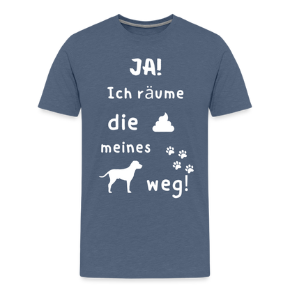 Männer Premium T-Shirt - Hund Spruch - Blau meliert