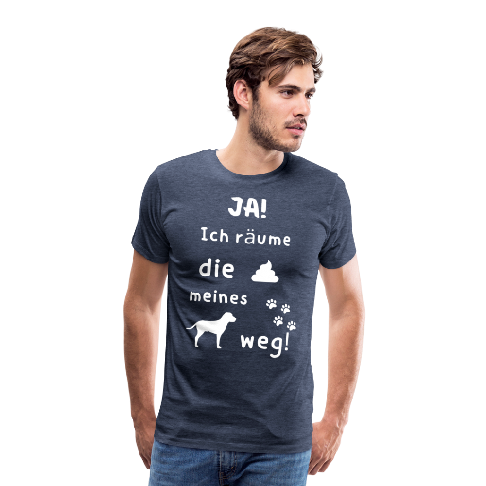 Männer Premium T-Shirt - Hund Spruch - Blau meliert