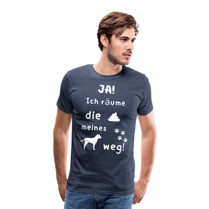 Männer Premium T-Shirt - Hund Spruch - Blau meliert