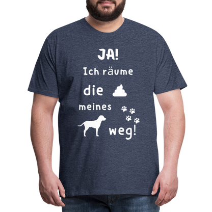 Männer Premium T-Shirt - Hund Spruch - Blau meliert