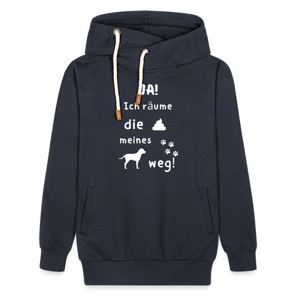 Unisex Schalkragen Hoodie - Hund Spruch - Navy