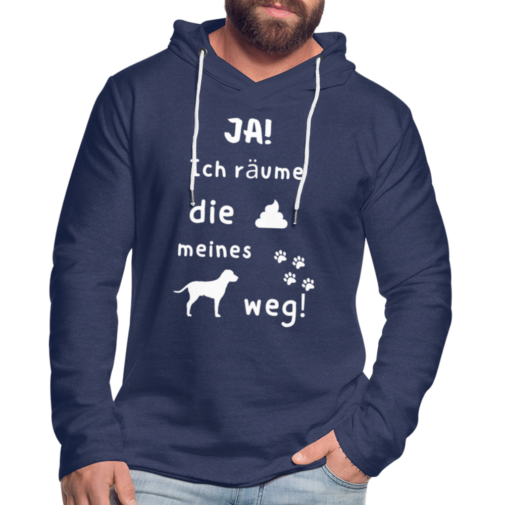 Leichtes Kapuzensweatshirt Unisex - Hund Spruch - Navy meliert