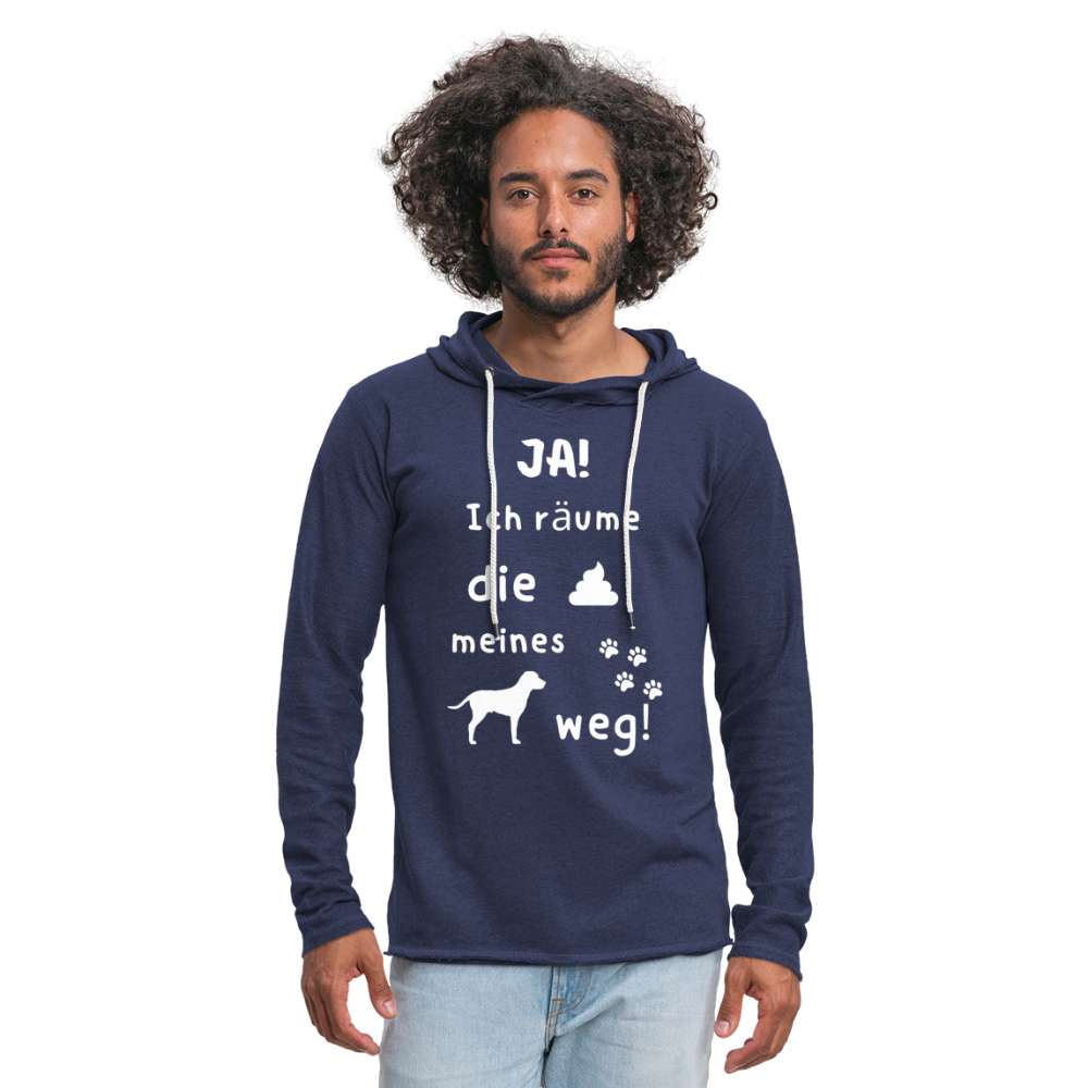 Leichtes Kapuzensweatshirt Unisex - Hund Spruch - Navy meliert