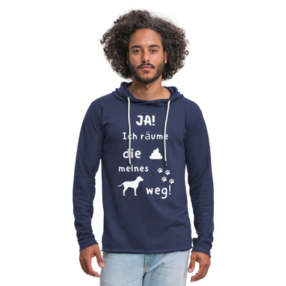 Leichtes Kapuzensweatshirt Unisex - Hund Spruch - Navy meliert